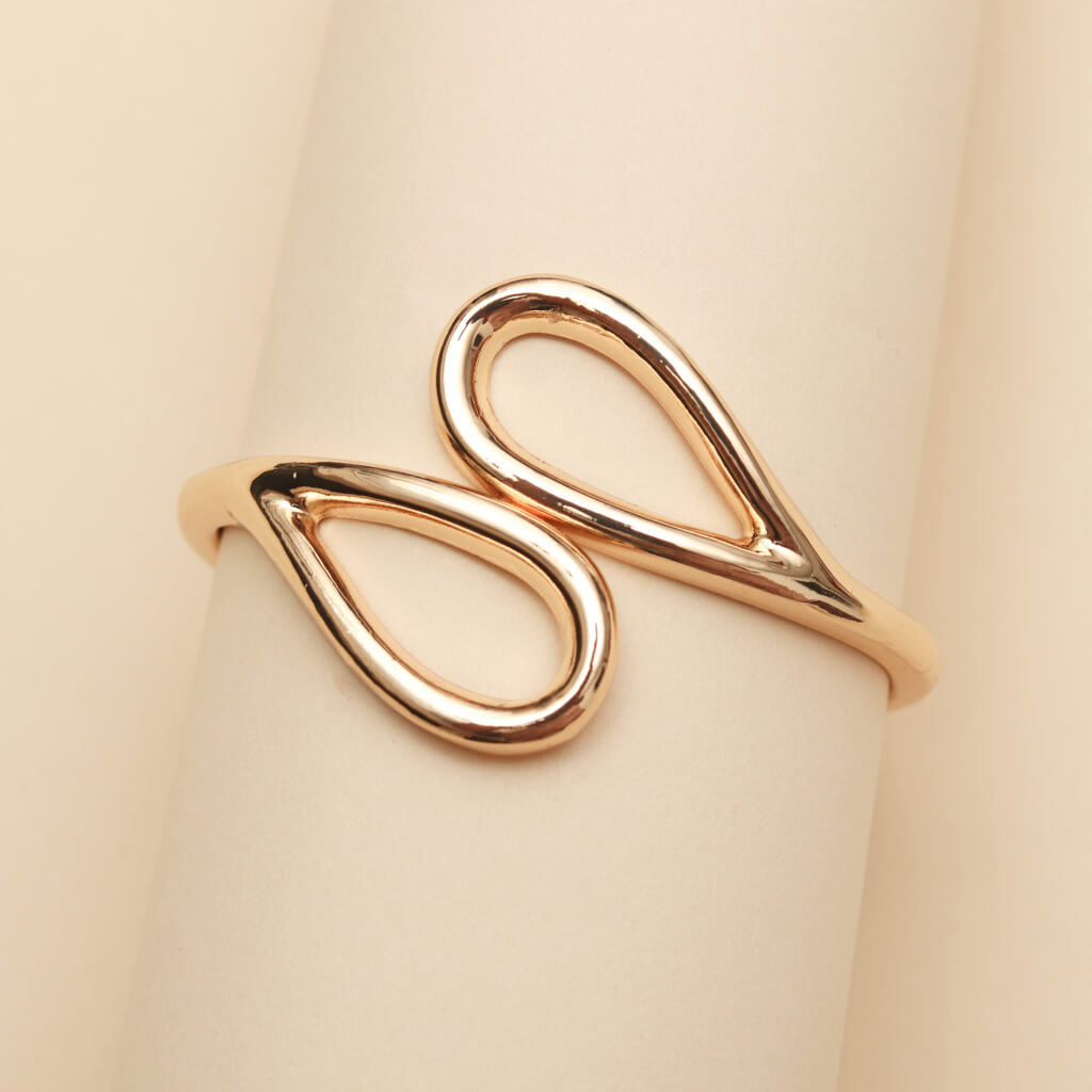 Abstract Intertwined Loop Gold Cuff Bracelet