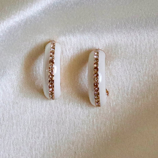 Frostline Enamel Hoops Earrings