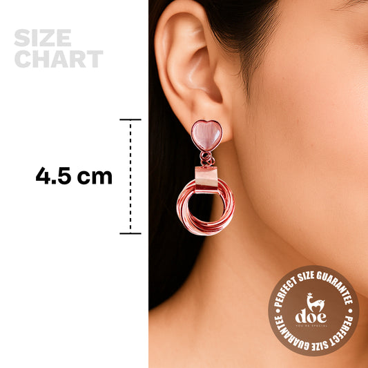 Glimmer Orbit Earrings Heart Stone Earrings