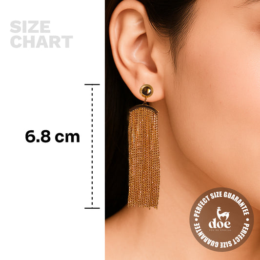 Golden Drape Tassel Earrings