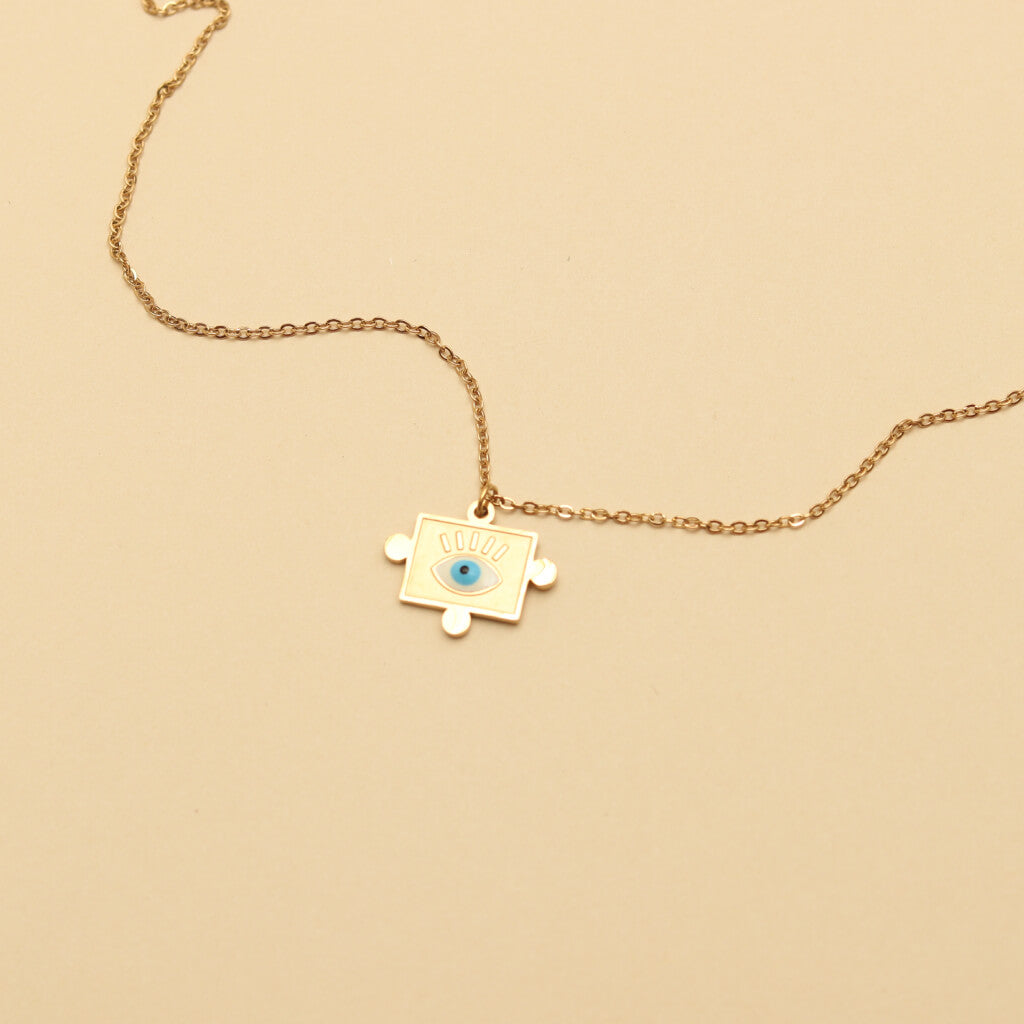 Greek Eye Puzzle Protection Necklace