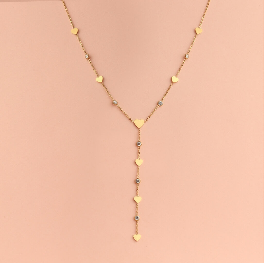 Heart Drop Y Necklace