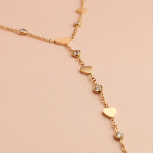Heart Drop Y Necklace
