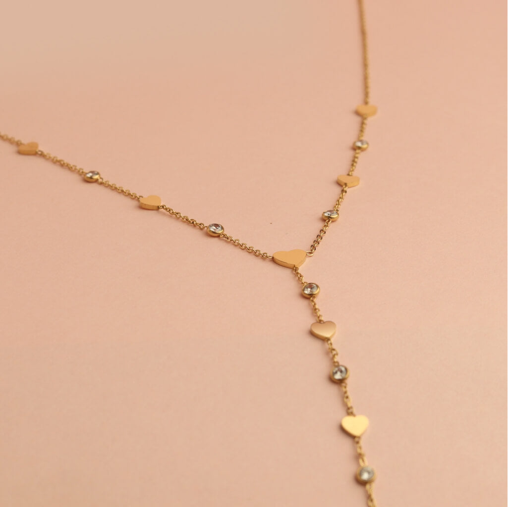 Heart Drop Y Necklace
