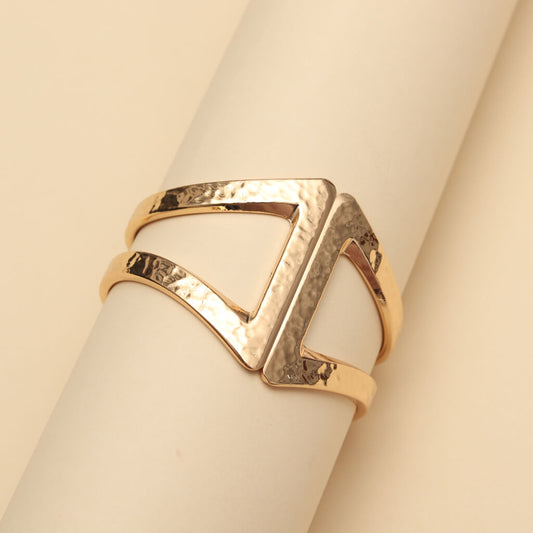 Korean Angular Hammered Cuff Bracelet