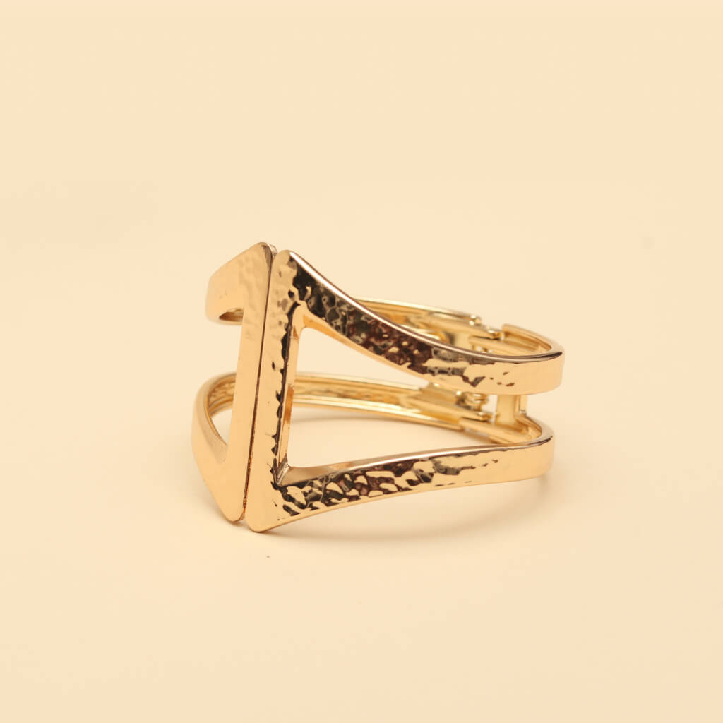 Korean Angular Hammered Cuff Bracelet