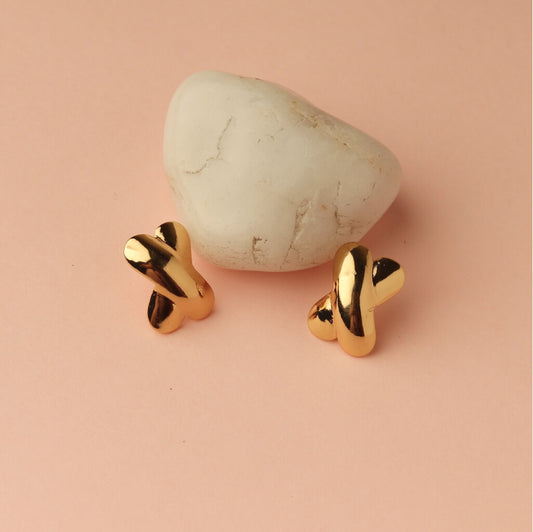 Korean Crossover Stud Earrings
