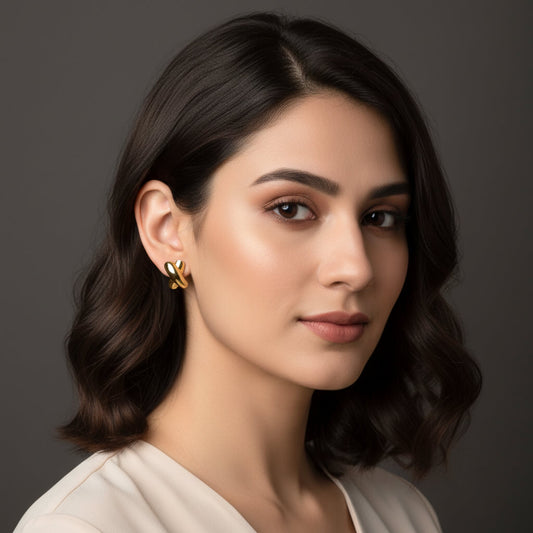 Korean Crossover Stud Earrings