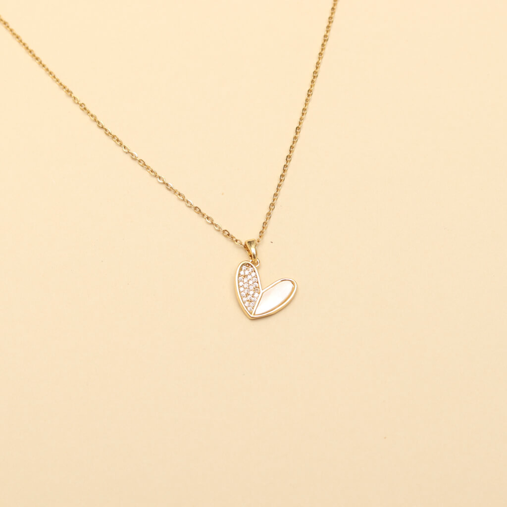 Korean White Love Stone Necklace