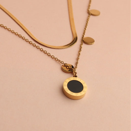 Layered Coin Pendant Necklace