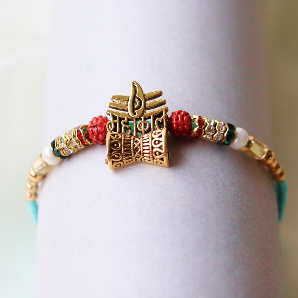 Mahakal Rudraksha Rakhi with Trishul and Damru design