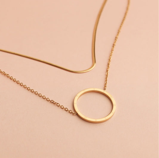 Minimal Circle Layered Necklace