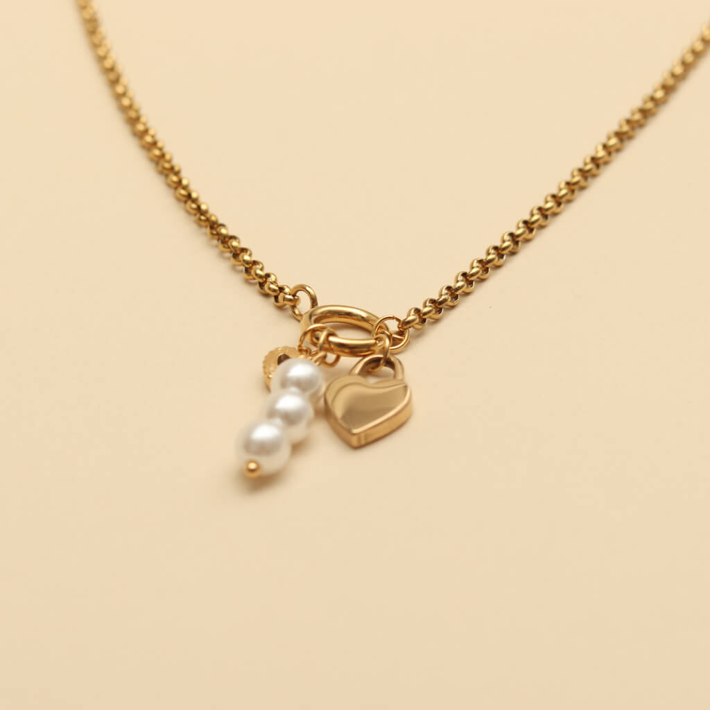 Ocean Pearl Heart Locket Necklace