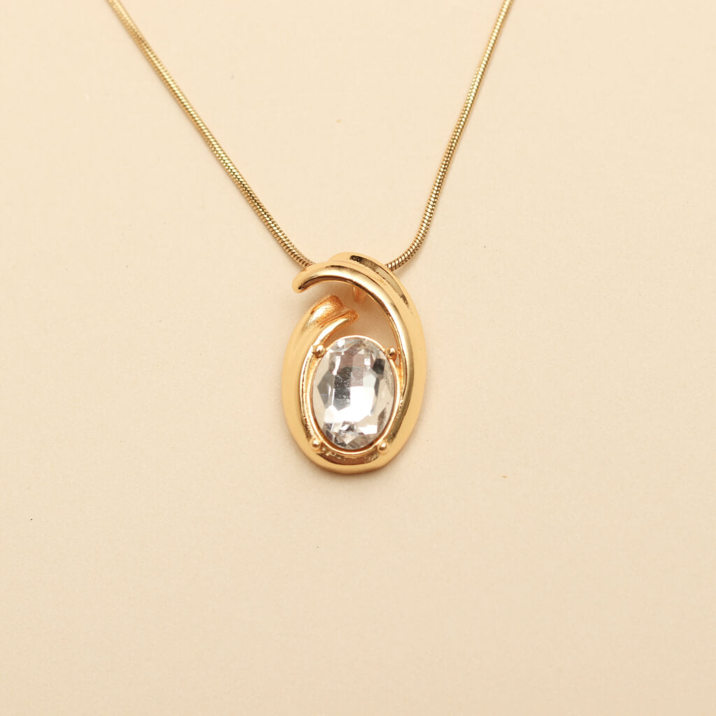 Ocean Swirl Crystal Gemstone Necklace