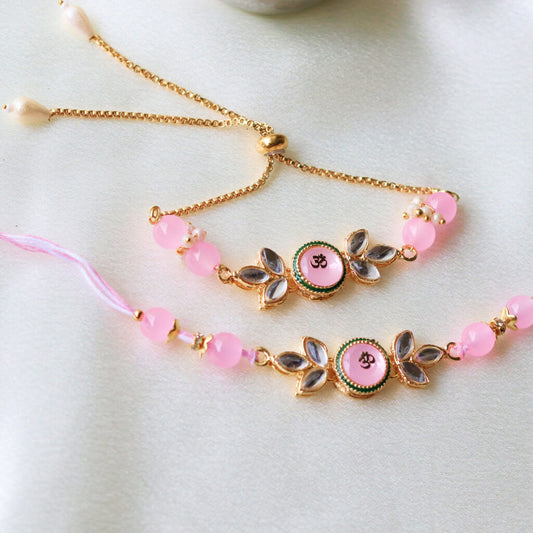 Om – Designer Bhaiya Bhabhi Rakhi Set