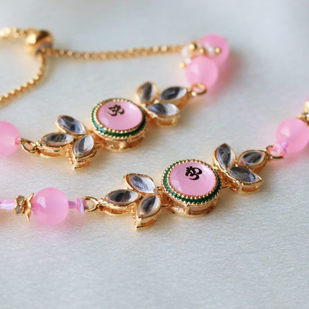 Om – Designer Bhaiya Bhabhi Rakhi Set