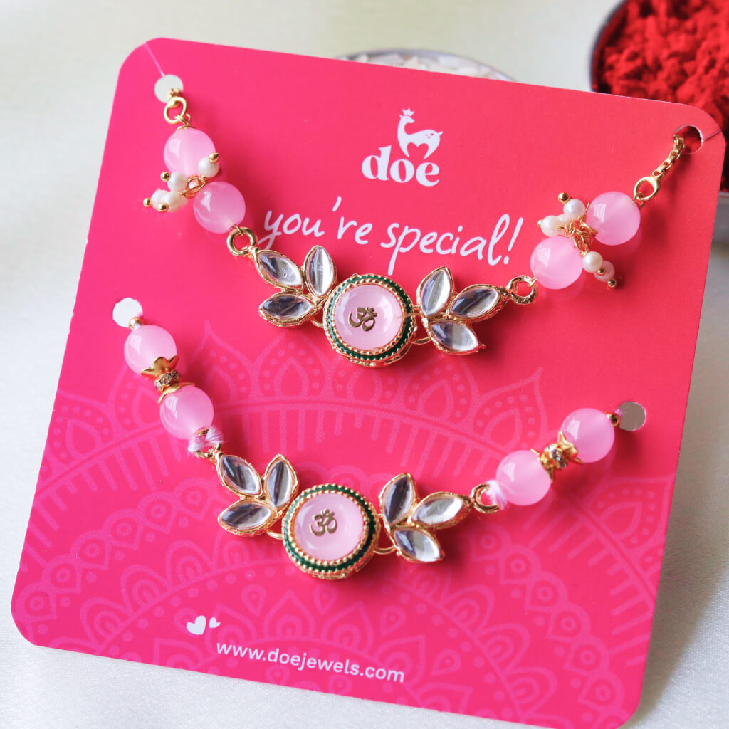 Om – Designer Bhaiya Bhabhi Rakhi Set