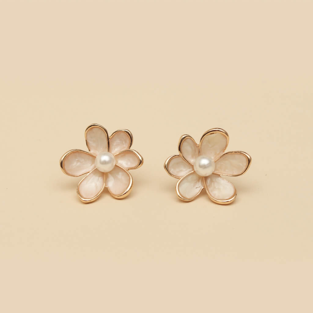 Pearl Blossom Stud Earrings