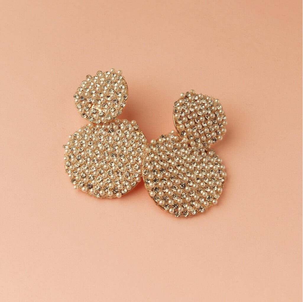Pearl Cluster Statement Earrings