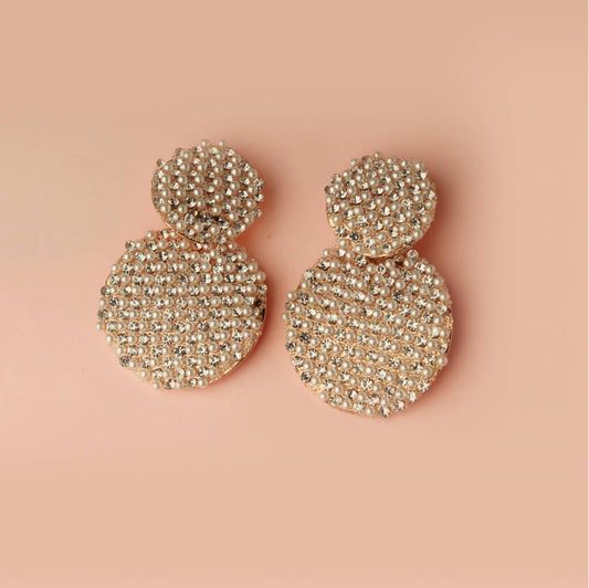 Pearl Cluster Statement Earrings