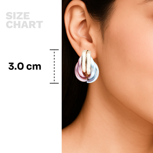 Tricolor Twist Hoops Earrings