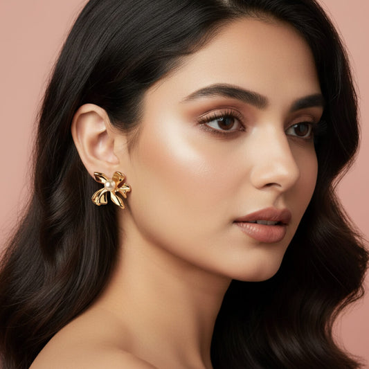 Blooming Pearl Petal Earrings