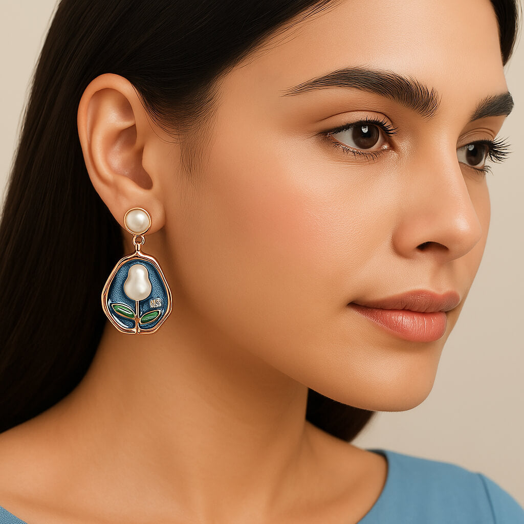 Blossom Pearl Dangle Earrings