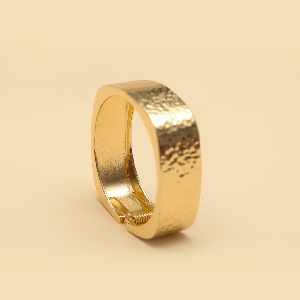 Bold Hammered Gold Cuff Bracelet