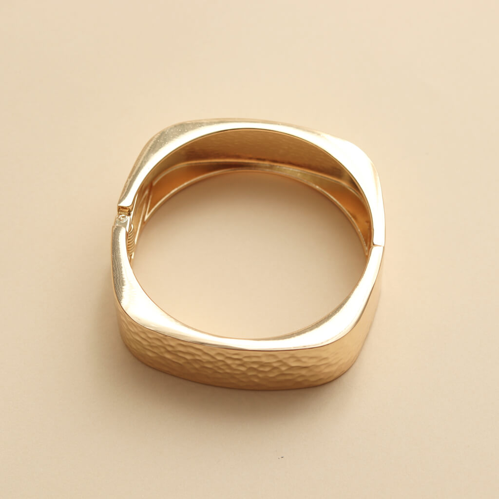 Bold Hammered Gold Cuff Bracelet
