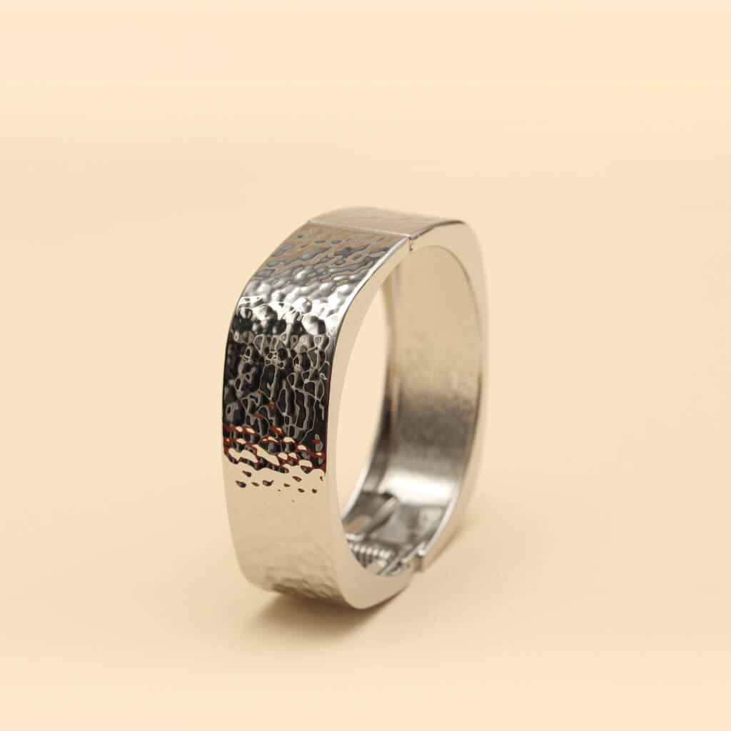 Bold Hammered Silver Cuff Bracelet