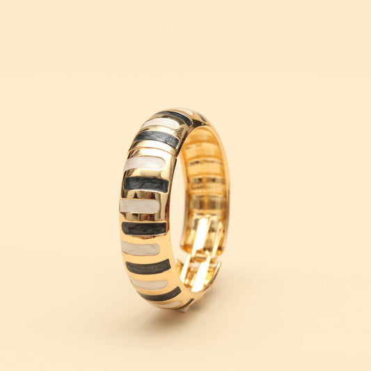 Chic Enamel Stripe Statement Kada Bracelet