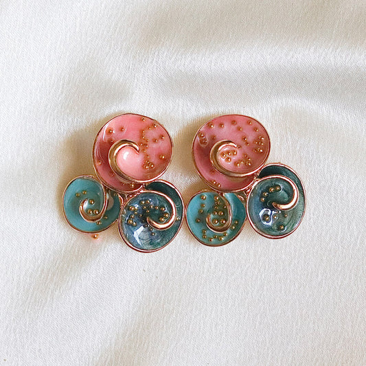 Coral Reef Swirl Studs Earrings