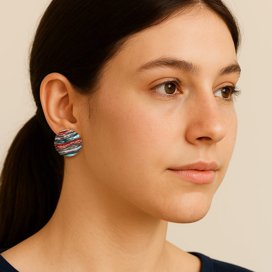 Dewy Swirl colourful Studs earring