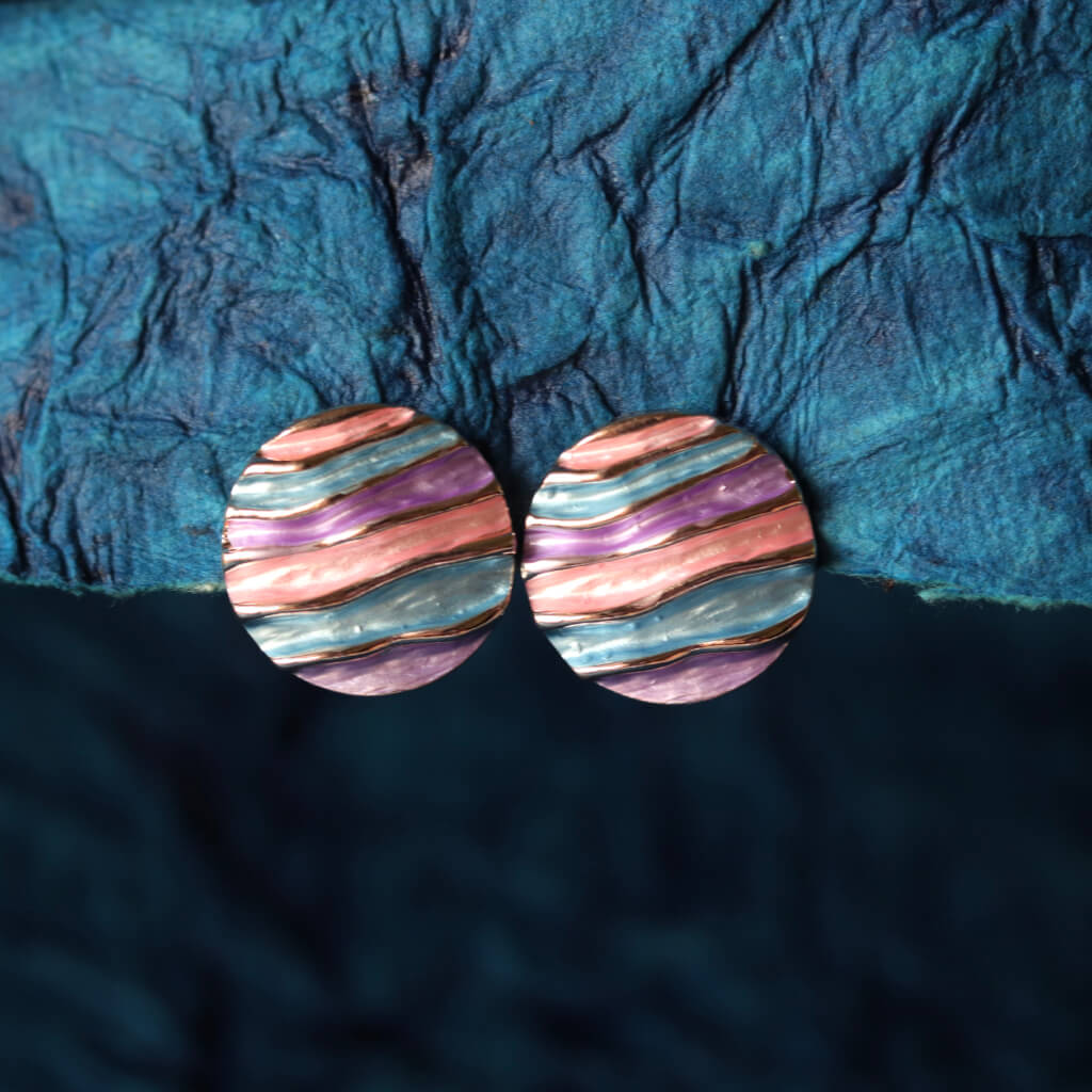 Dewy Swirl colourful Studs Earrings