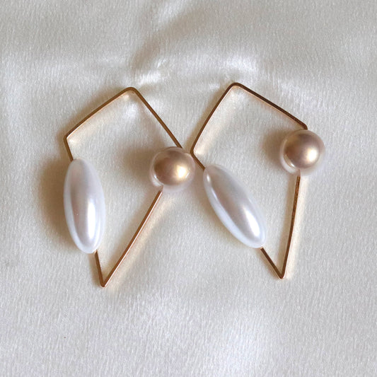 Diamond Bar Spark Hoops Earrings