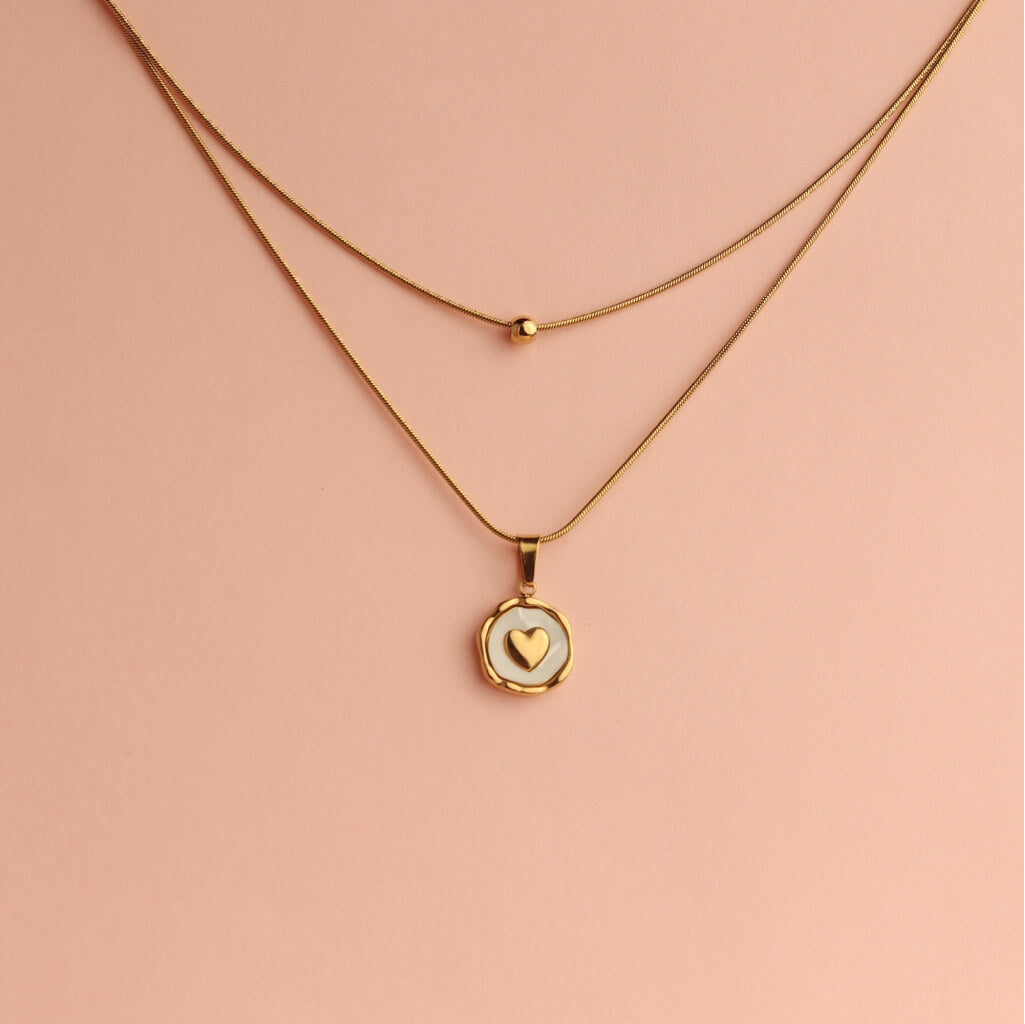 Dual Layer Heart Pendant Necklace