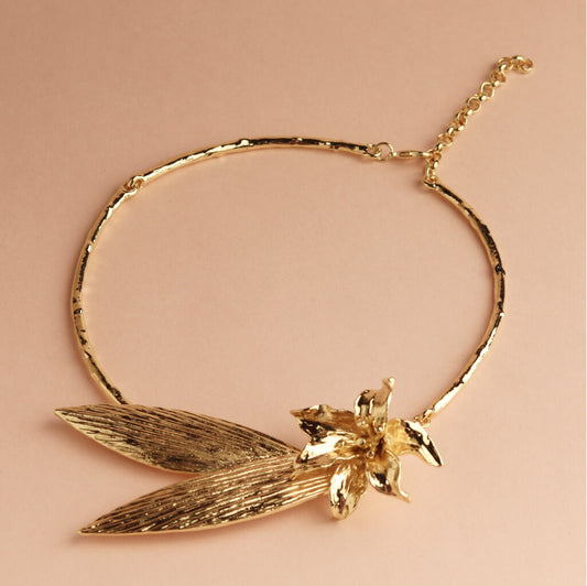 Floral Sculpted Choker Necklace