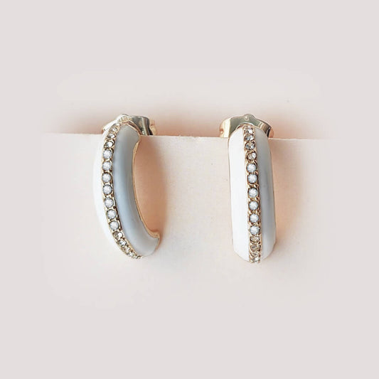 Frostline Enamel Hoops Earrings