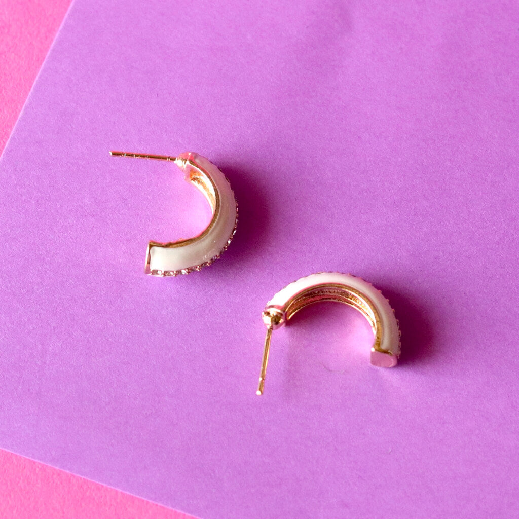 Frostline Enamel Hoops Earrings