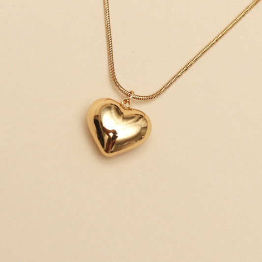 Golden Puffed Organic Love Necklace