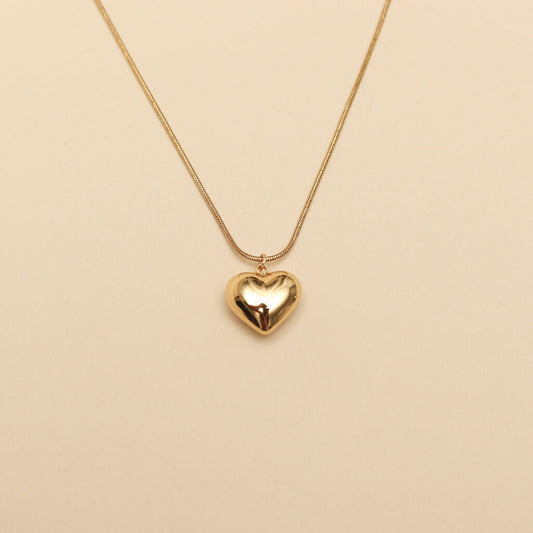 Golden Puffed Organic Love Necklace