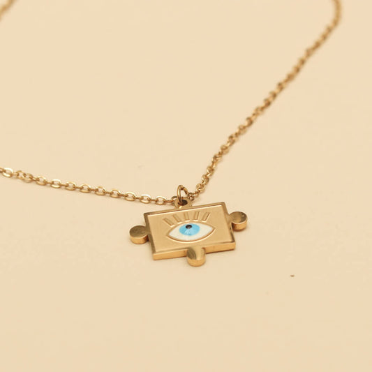 Greek Eye Puzzle Protection Necklace