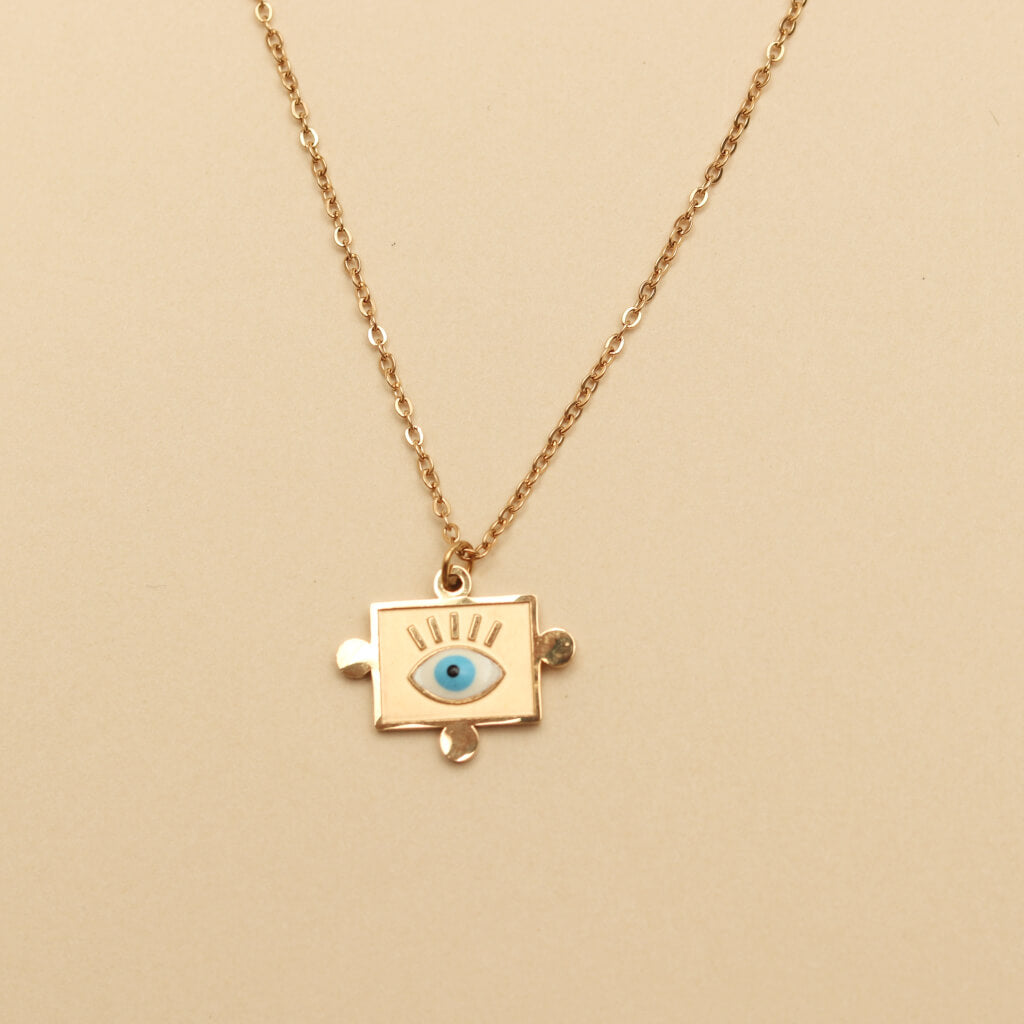 Greek Eye Puzzle Protection Necklace