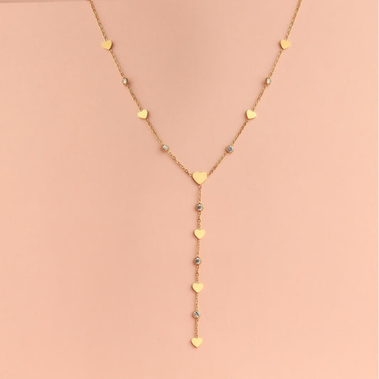 Heart Drop Y Necklace