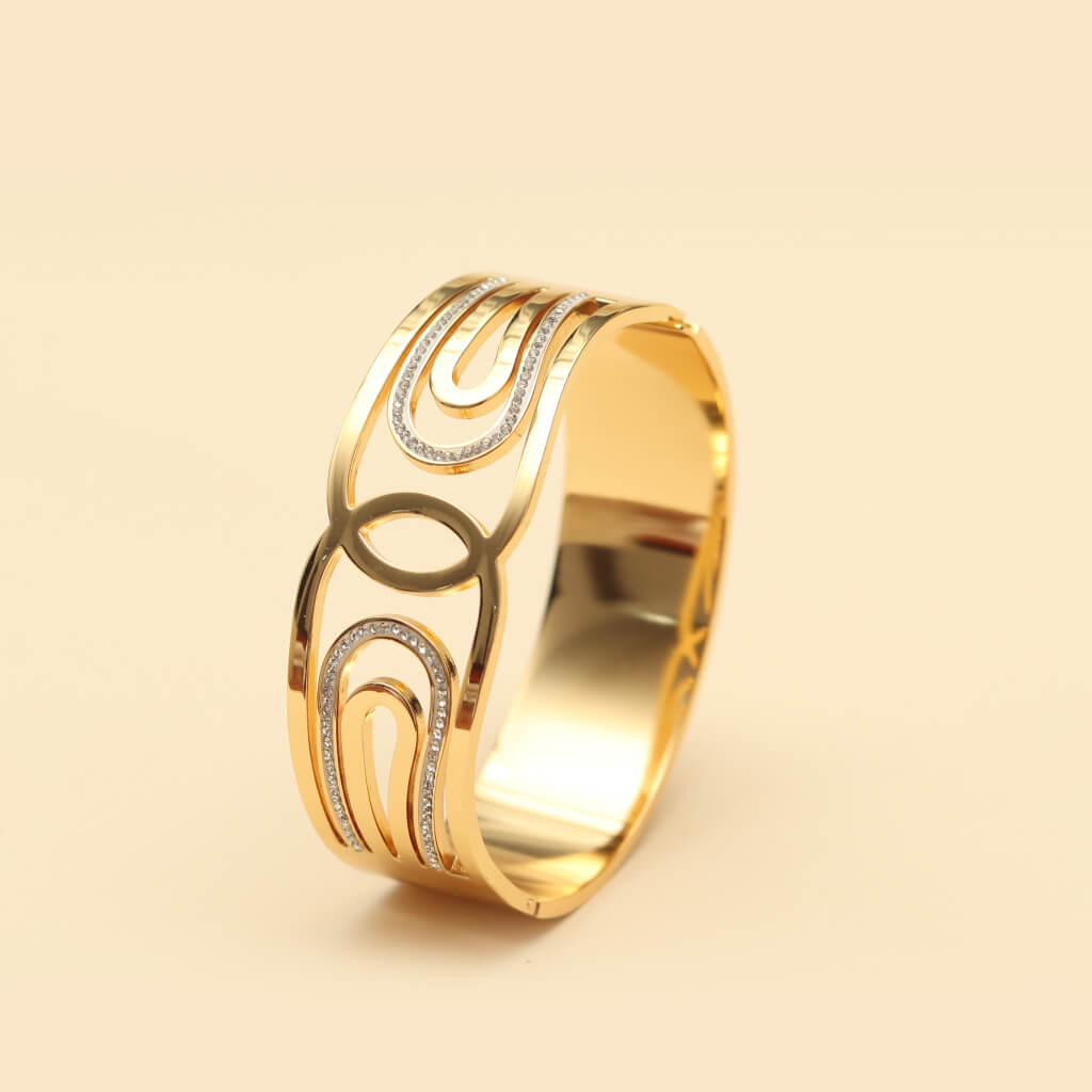 Interlocking Crystal Gold Bracelet