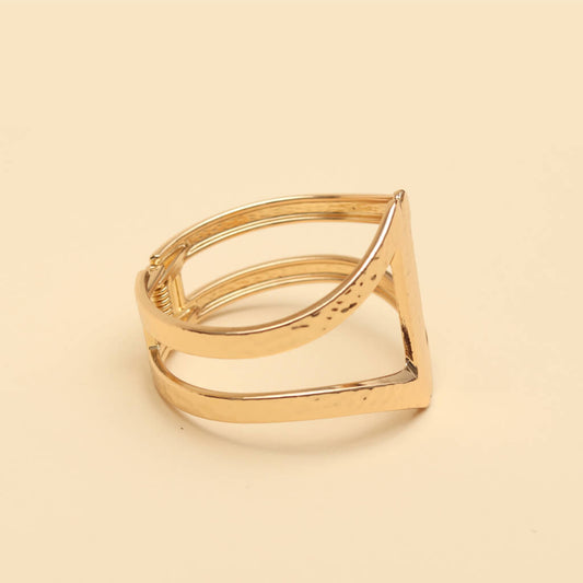 Korean Angular Hammered Cuff Bracelet