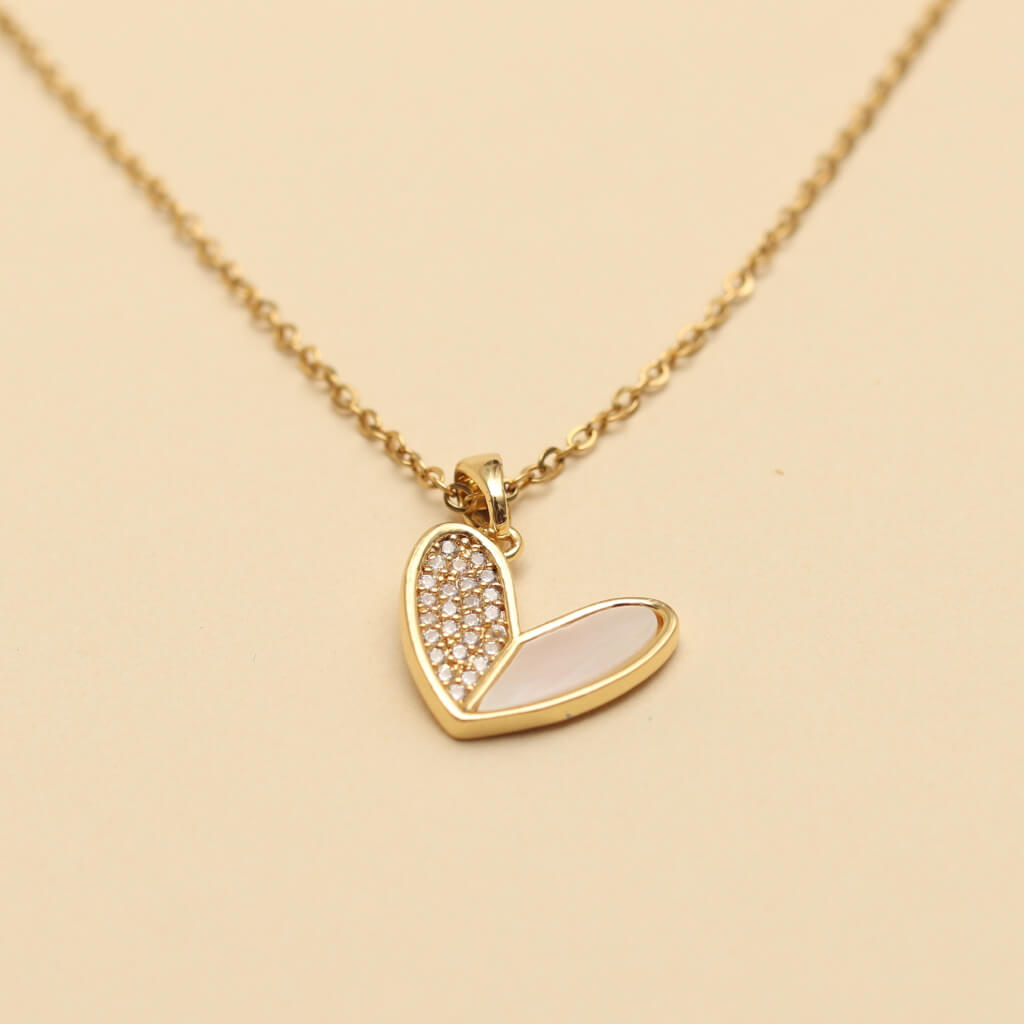 Korean White Love Stone Necklace