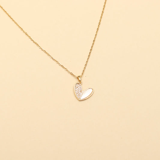 Korean White Love Stone Necklace