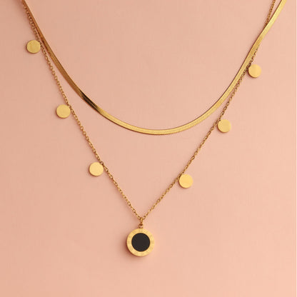 Layered Coin Pendant Necklace
