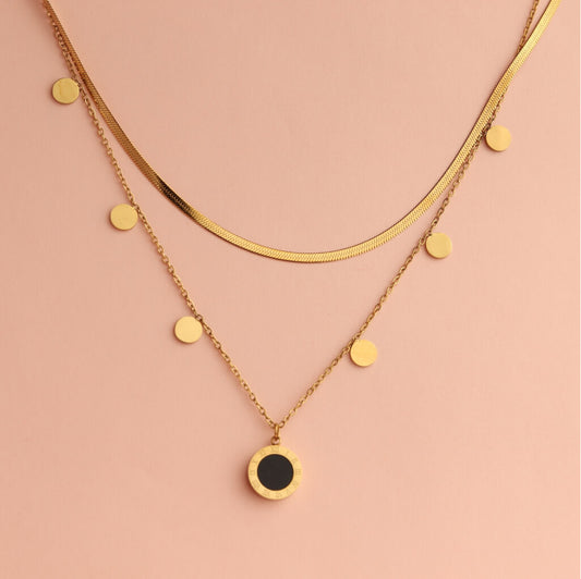 Layered Coin Pendant Necklace